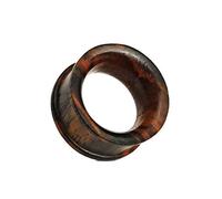 Tata Gisèle Plug Tunnel Ecarteur d'oreille en Bois Naturel - Ecarteur Double Evasé Concave Bois de Sono - Différentes Tailles - (35)