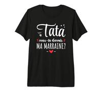 Tata Veux-tu Devenir Ma Marraine Annonce Marraine Amie T-Shirt Haut de Gamme