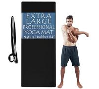 Tatago Tapis de yoga extra large pour homme et femme {213,4 x 76,2 }en caoutchouc naturel antidérapant, long et large, parfait tapis de yoga, AB ou tapis de gym pour entraînement à la maison