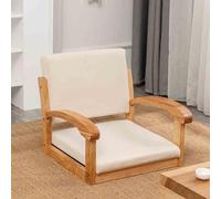 Tatami Chaise de sol avec dossier et accoudoirs - Chaise basse vintage pour une assise confortable dans le salon, la chambre ou le balcon