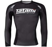 Tatami Fightwear Rash Guard for Men Technical Black - Fitness No-Gi BJJ MMA Gym Crossfit-Black-l T-Shirt de Compression MMA BJJ Fitness Boxe Boxing