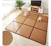 Tatami Futon Matelas en Rotin - Tapis Japonais Pliable Antidérapant, De Couchage D'été, Sol Respirant - Avec Sac de Rangement pour Enfants, Jardin et Salon