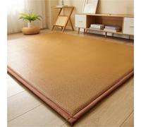 Tatami Japonais Rafraîchissant et Antidérapant, Futon Respirant et 1,5 Cm D'épaisseur, En Rotin Naturel Matelas, Tapis De Couchage D’été pour Salon, Chambre À Coucher, Tapis De Jeu Rampant(Brown B,150