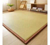 Tatami Japonais Rafraîchissant et Antidérapant, Futon Respirant et 1,5 Cm D'épaisseur, En Rotin Naturel Matelas, Tapis De Couchage D’été pour Salon, Chambre À Coucher, Tapis De Jeu Rampant(Light Green
