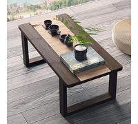 Tatami japonais - Table basse zen en bois massif, table basse pour intérieur/extérieur, mobilier d'appoint pour baie vitrée, 98 cm, parfaite pour s'asseoir et se détendre