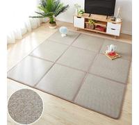 Tatami japonais - Tapis de sol en rotin naturel antidérapant et respirant - 60 x 60 cm - Pour salon, dormir, ramper