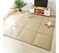 Tatami japonais - Tapis de sol en rotin naturel antidérapant et respirant - 60 x 60 cm - Pour salon, dormir, ramper