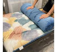 Tatami Mat Matelas de couchage pliable, pour canapé-lit, simple et double, matelas de sol pliable super doux à poils longs, tapis de couchage portable (bleu, 120 x 200 cm)