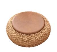 Tatami rotin rond Yoga méditation coussin épaissi Futon paille tissé salon de thé décorations for la maison Coussin rond de méditation(Type7)