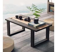 Tatami Table basse - Table de sol vintage en bois pour la méditation, l'autel et le thé, meuble bas accentué, 98 cm pour s'asseoir sur le sol