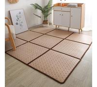 Tatami Tapis de sol japonais en rotin, pliable, rafraîchissant, respirant, lisse, antidérapant, avec sac de rangement pour salon, chambre à coucher, jeu