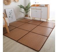 Tatami Tapis de sol japonais en rotin, pliable, rafraîchissant, respirant, lisse, antidérapant, avec sac de rangement pour salon, chambre à coucher, jeu