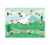 TATAMIZ Yoga-12 Dalles en Mousse EVA-25 Cartes Incluses Facile Dès 3 Ans-TTMZ Tapis de Jeux Yoga Enfant, TTMZ125