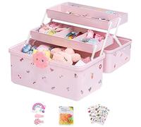tatata Boîte de rangement pour cheveux pour enfants - Boîte de rangement pour cheveux - Pour tête de bébé - Corde - Épingle à cheveux - Avec élastique - Jolie boîte à bijoux