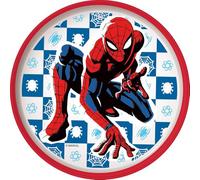 Tataway Assiette plate en plastique blanc et rouge Marvel Spiderman Spider-Man pour enfants avec base antidérapante