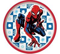 Tataway Assiette Plate En Plastique Blanche Et Rouge Pour Enfants Marvel Spiderman Avec Base Antidérapante Multicolore