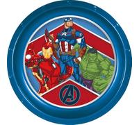 Assiette plate en plastique bleu Marvel Avengers pour enfants résistante aux chocs accidentels et réutilisable