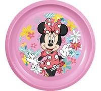 Tataway Assiette plate en plastique Disney Pink Minnie pour fille résistante aux chocs accidentels et réutilisable