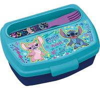 Tataway Boîte à lunch Disney Stitch pour enfants avec couverts inclus - Boîte à lunch scolaire en plastique sans BPA - Fermeture sécurisée, légère et colorée, parfaite pour la maternelle, les