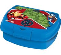 Tataway Boîte à sandwich Marvel Blue pour enfants en plastique Avengers Iron Man Hulk Captain America, utile pour emporter le goûter loin de la maison