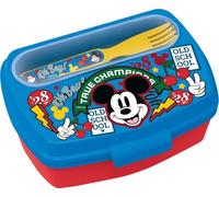 Tataway Boîte à sandwich Mickey Mouse avec couverts - Boîte à lunch pour enfants - Boîte à lunch en plastique durable - Passe au micro-ondes - Produit Disney officiel