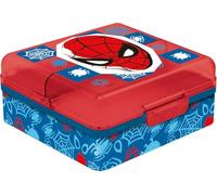 Tataway Boîte à sandwich rouge Marvel pour enfants en plastique Spiderman avec plusieurs compartiments
