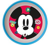 Tataway Bol Mickey Mouse pour enfants Disney en plastique bleu et blanc avec base antidérapante