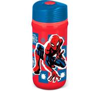 Tataway Flacon en plastique rouge et bleu Marvel Spiderman 390 ml pour enfants avec fermeture anti-goutte