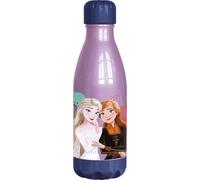 Tataway Bouteille en plastique bleue Disney Frozen Elsa et Anna 560 ml pour fille avec bouchon à vis