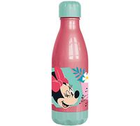 Tataway Bouteille en plastique bleue Disney Minnie Mouse Mickey Mouse 560 ml pour fille avec bouchon à vis