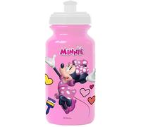 Tataway Bouteille en plastique Disney Minnie Mouse rose 380 ml pour filles avec fermeture anti-goutte et bande antidérapante