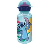 Tataway Bouteille scolaire pour enfants Stitch Disney en plastique sans BPA de 370 ml - Bouteille légère avec bouchon à pression, design résistant aux gouttes, parfaite pour la maternelle, l'école