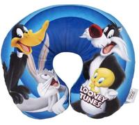 Tataway Coussin de Voyage Doux Looney Tunes pour Petite Fille et Voiture Bugs Bunny Daffy Duck Silvestro Titti Comfort Cartoons Bleu