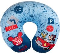 TataWay - Coussin de Voyage Enfant, Mickey Mouse, Velours Doux et Résistant, Lavable à 30°C, Microbeads Léger, Bleu Ciel, Taille 1, Fibre Synthétique