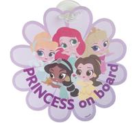 Tataway Disney Baby princesses à bord avec des graphismes d'Ariel, Belle, Jasmine, Aurore et Cendrillon, forme de fleur et attache à ventouse, panneau représentant un bébé à bord