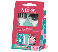 Tataway Disney Set De 2 Couverts Roses Pour Filles En Acier Inoxydable Minnie À Bouts Arrondis Multicolore