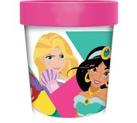 Gobelet en plastique Disney Pink pour filles Princesses Jasmine Rapunzel Belle Blanche-Neige Ariel Cinderella Sleeping Beauty 260 ml avec base antidérapante