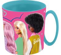 TataWay in viaggio si cresce Tasse rose en plastique pour enfants Barbie 350 ml allant au micro-ondes