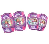 Kit de Protection des Coudes et des Genoux Tataway Gabby's Dollhouse pour Enfants - Ensemble de Protection pour vélos, Scooters et Patins avec Bretelles réglables, Rembourrage Protecteur et Motif