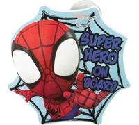 Tataway Marvel Spidey Baby à bord avec graphismes Spidey, forme de toile d'araignée et fixation par ventouse, signal pour enfant à bord