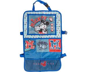 Tataway Organiseur de voiture Disney gris et bleu pour enfants, protecteur de siège de rangement avec le mignon petit Mickey Mouse Mickey Mouse