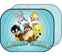 TataWay - Pare-Soleil bébé Looney Tunes, Protection UV, Fixation Facile avec ventouses, Bugs Bunny & CIE, 44x35 cm, Bleu Ciel, PVC ou Polyester
