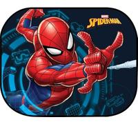 TataWay - Rideau latéral Auto-Statique, Spiderman, Double Couche Extra Dark, Fixation sans ventouses, Étui de Rangement Inclus, 44 x 35 cm, Rouge, Tissu