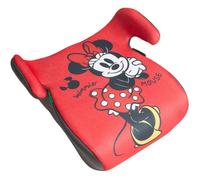 Tataway Siège auto rehausseur Disney Minnie i-Size ECE R129/03 pour enfant 126-150 cm, graphisme Minnie, fond rouge.
