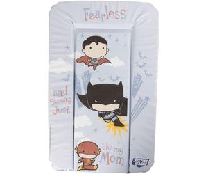 Tataway Table à langer DC Comics Justice League, matelas, matelas à langer doux pour garçons et filles avec des graphismes de Superman, Batman et Flash, mesure 73 x 48,5 x 3 cm