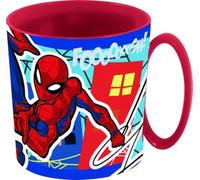 Tataway Tasse Spiderman 390 ml - Collection Mob Rules - Utilisable au micro-ondes - Gobelet à déjeuner en plastique durable - Produit officiel Marvel