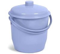 TATAY Seau avec Couvercle et Anse 17L - Design Compact et Fonctionnel - Idéal pour le Nettoyage et la Collecte d’Eau - Intérieur et Extérieur - Plastique Résistant Sans BPA - 35x33x36 cm, Bleu