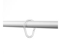 TATAY 12 Duschvorhangringe 3 cm Durchmesser Transparent | Universal Design | Robuster Kunststoff | Einfach zu Montieren | Passend für Jede Duschstange | Hergestellt in Europa | 5 Jahre Garantie