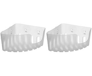 TATAY 4520302 Etagère d'Angle à Ventouses Plastique Glace 20 x 20 x 11 cm (Lot de 2)