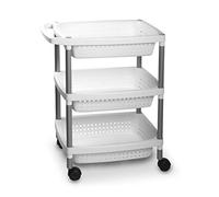 TATAY 7738001 - Chariot de rangement à légumes à 3 niveaux, plastique, blanc, 33 x 43 x 10.3 cm